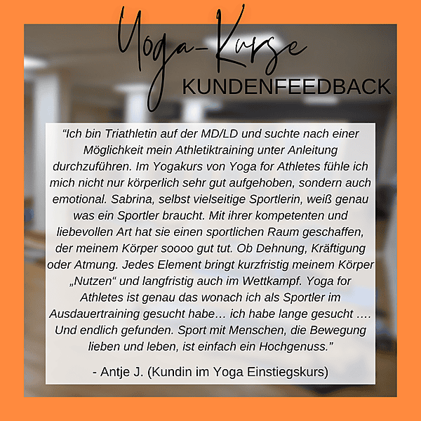 Feedback Antje J. (Kundin Yoga Einstiegskurs)